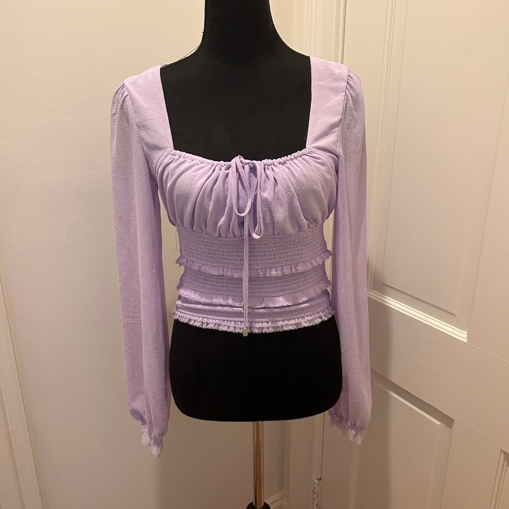 Lavender Free People Long Sleeve Top